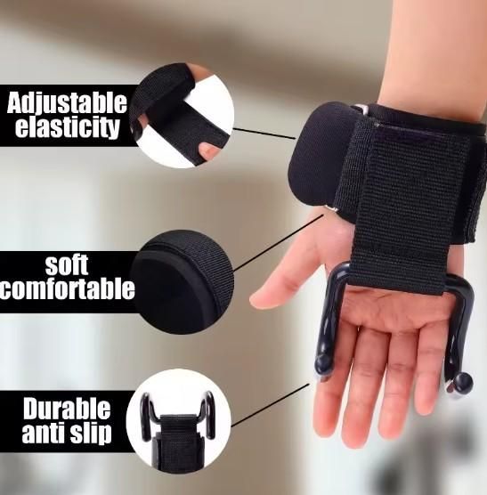 Zero line Weight Lifting Rod Hooks Wrist Support (Pair of 1)